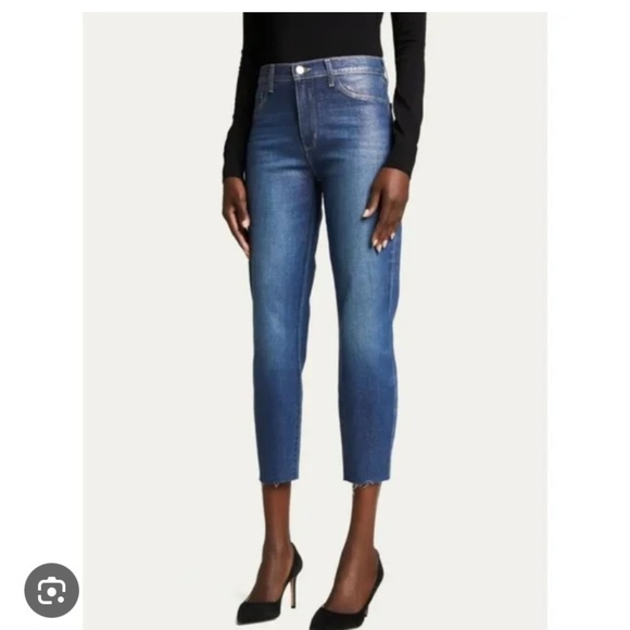 L'AGENCE Denim - L’ Agence El Matador French Slim in Fremont/ Gold Glitter Coat